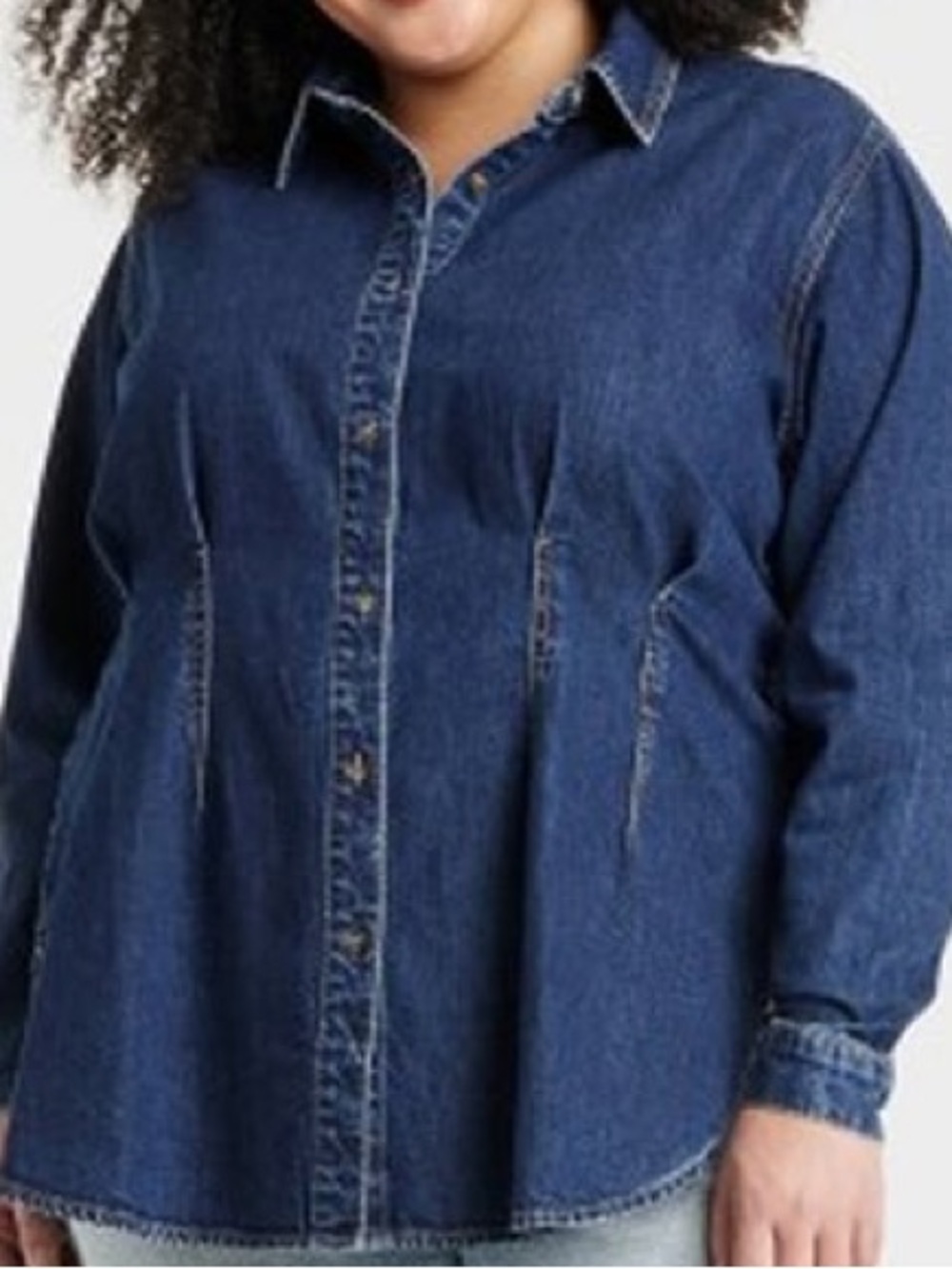 Ava & Viv Dark Blue Denim Button-Up Jacket